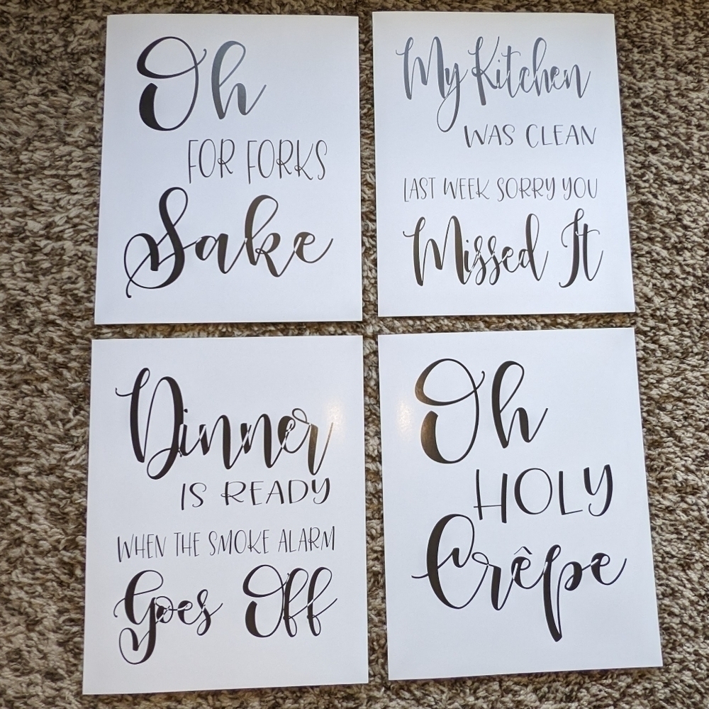 Funny Kitchen Quote Set Prints